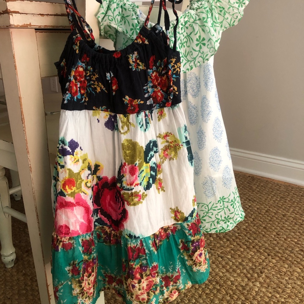 Set of Two: Yo Baby Lined All Cotton Boho Dresses. Size 4 and Size 5